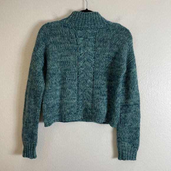 Nakedcashmere Womens Small 100% Cashmere Cable Knit Mock Neck Pullover Sweater - Picture 10 of 11